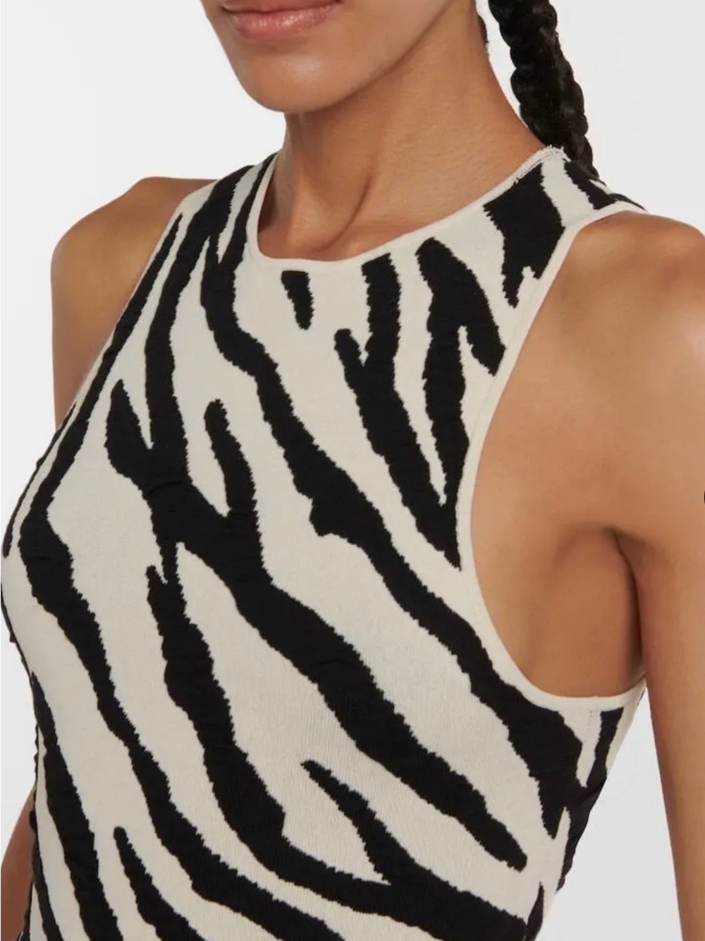 Proenza Schouler Black & White Zebra Print Sleeveless Mini Dress